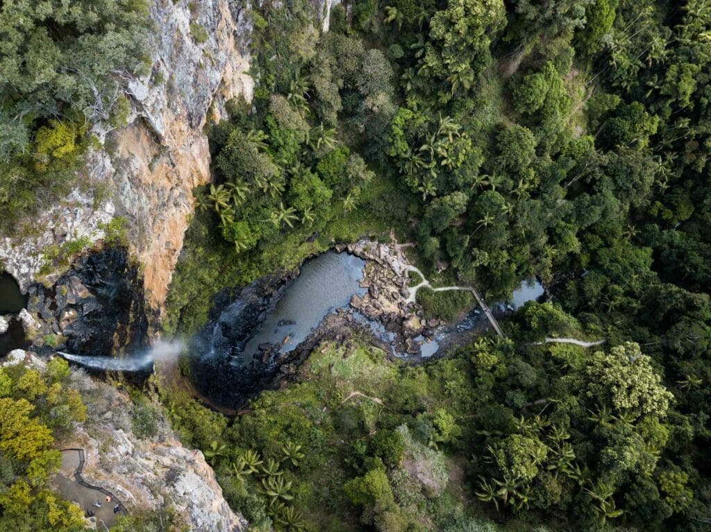 purling-brook-falls-springbrook-national-park-gold-coast - Londoner In Sydney purling-brook-falls-springbrook-national-park-gold-coast-drone