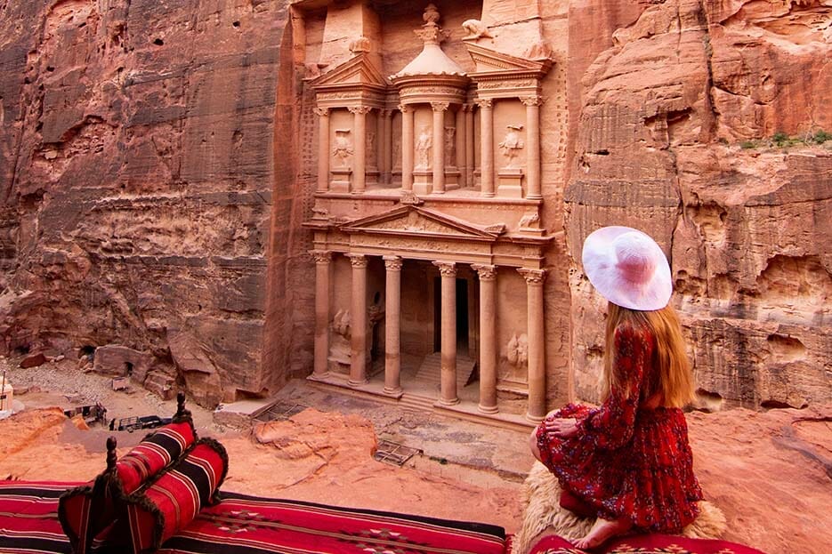moving-to-london-from-australia-woman-looking-out-to-petra-jordan