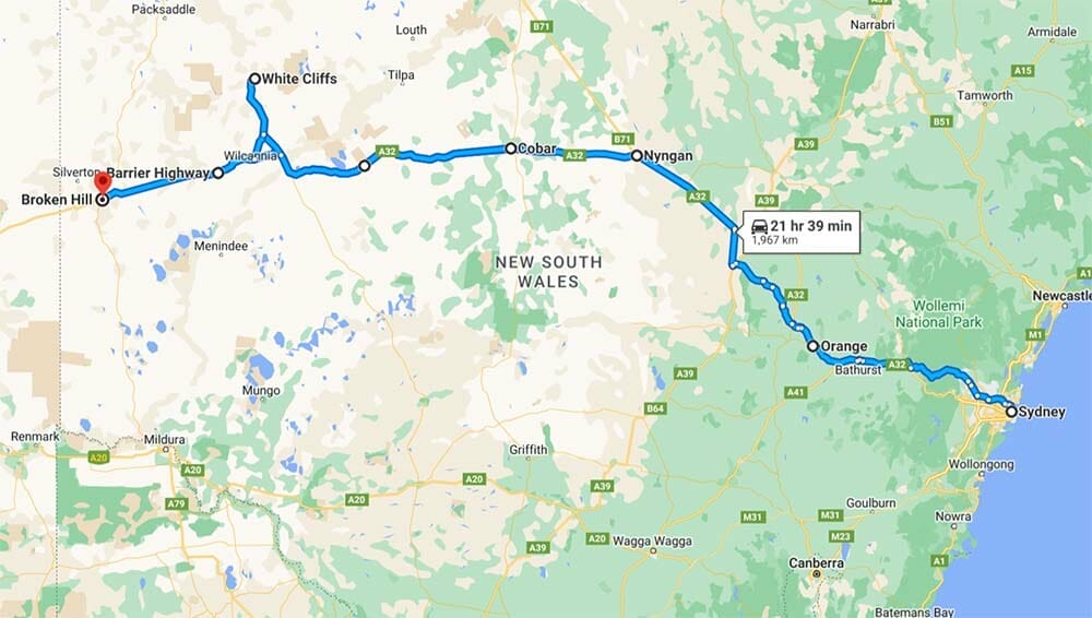 Screen Shot 2022-05-15 at 6.51.45 pm - Londoner In Sydney sydney-to-broken-hill-map-via-orange