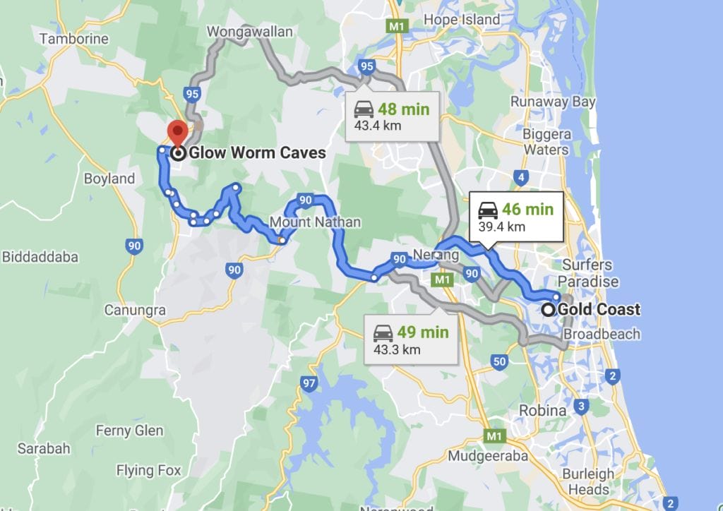 glow-worm-caves-mount-tamborine-map - Londoner In Sydney glow-worm-caves-mount-tamborine-map