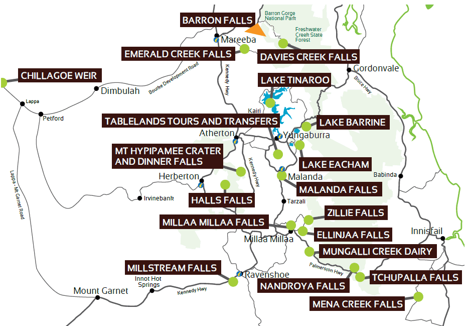 atherton-tablelands-waterfalls-map - Londoner In Sydney atherton-tablelands-waterfalls-map