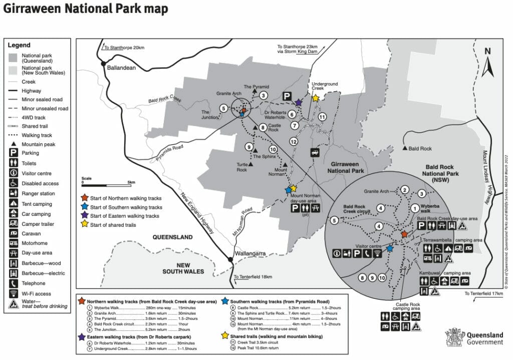 Girraween-national-park-walks-map