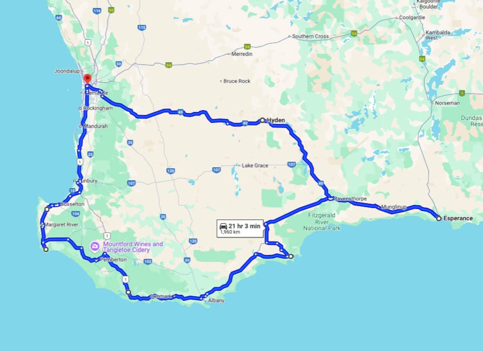 perth-to-esperance-map - Londoner In Sydney perth-to-esperance-map